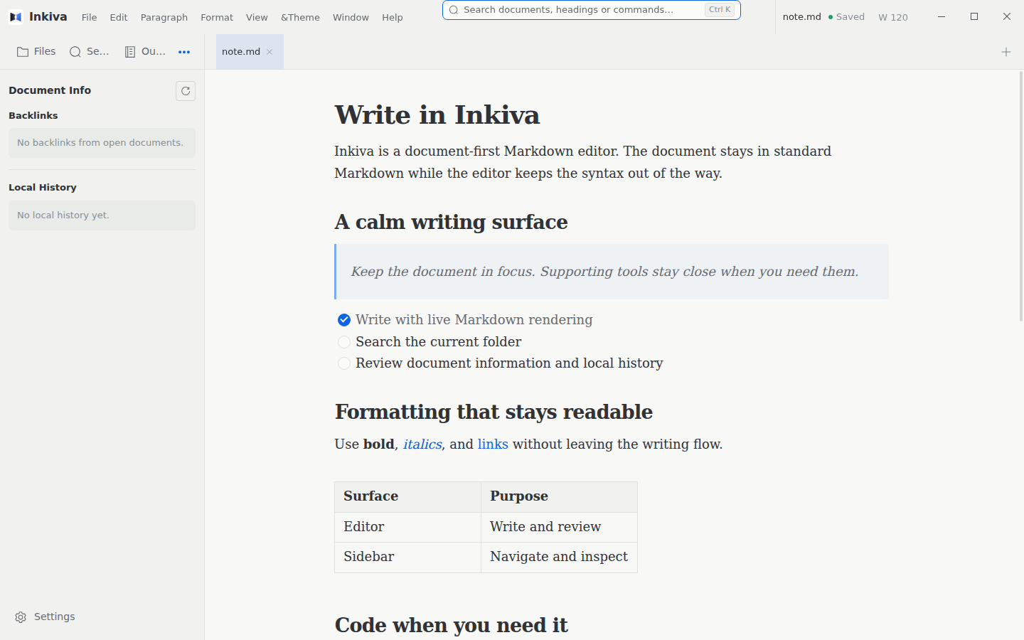 Inkiva editor in the Paper appearance